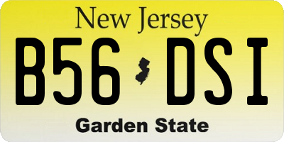 NJ license plate B56DSI