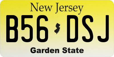NJ license plate B56DSJ