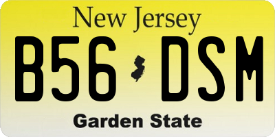 NJ license plate B56DSM
