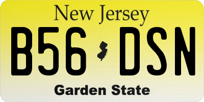 NJ license plate B56DSN