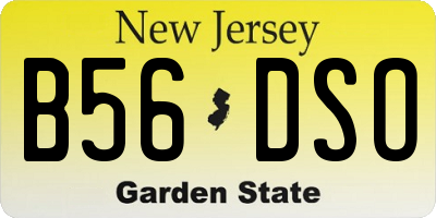 NJ license plate B56DSO