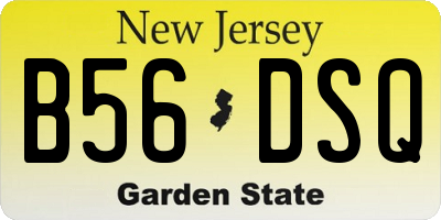 NJ license plate B56DSQ