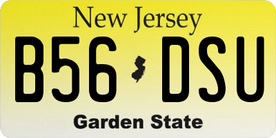 NJ license plate B56DSU