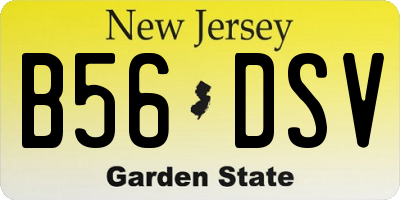 NJ license plate B56DSV