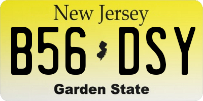 NJ license plate B56DSY