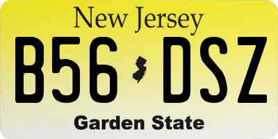 NJ license plate B56DSZ