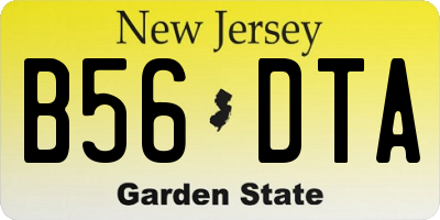 NJ license plate B56DTA