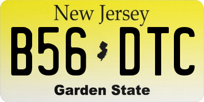 NJ license plate B56DTC