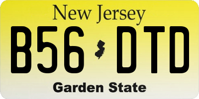 NJ license plate B56DTD