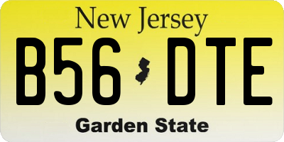 NJ license plate B56DTE