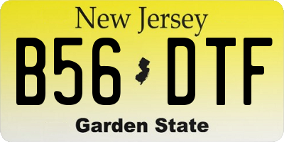 NJ license plate B56DTF