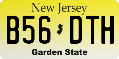 NJ license plate B56DTH