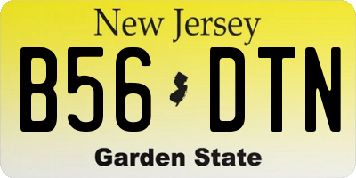 NJ license plate B56DTN