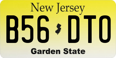 NJ license plate B56DTO