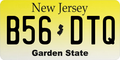 NJ license plate B56DTQ