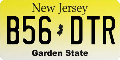 NJ license plate B56DTR