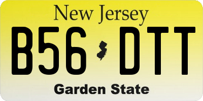 NJ license plate B56DTT