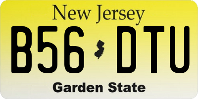 NJ license plate B56DTU