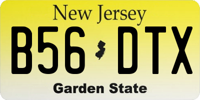 NJ license plate B56DTX