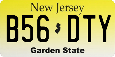 NJ license plate B56DTY