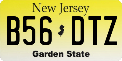 NJ license plate B56DTZ