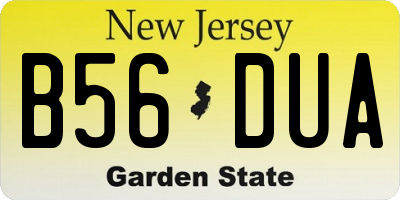 NJ license plate B56DUA