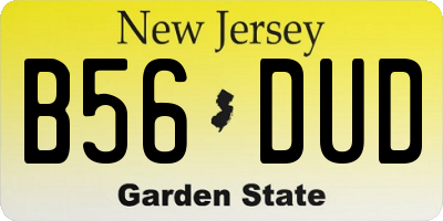 NJ license plate B56DUD