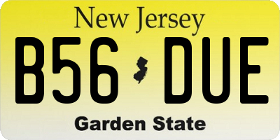 NJ license plate B56DUE