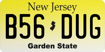 NJ license plate B56DUG