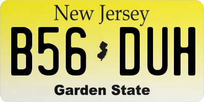 NJ license plate B56DUH