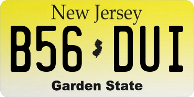 NJ license plate B56DUI