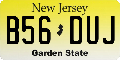 NJ license plate B56DUJ