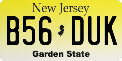 NJ license plate B56DUK