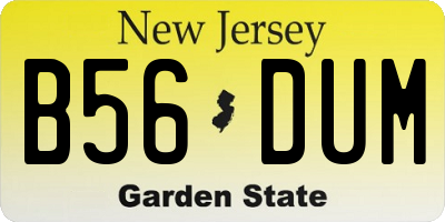 NJ license plate B56DUM