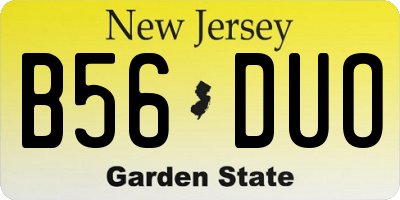NJ license plate B56DUO