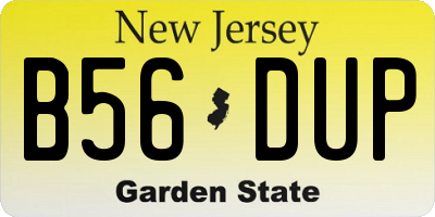 NJ license plate B56DUP