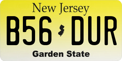 NJ license plate B56DUR