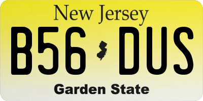 NJ license plate B56DUS