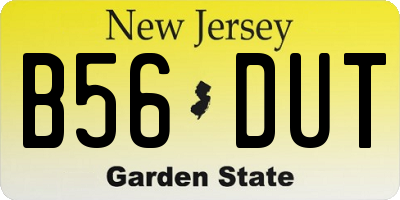 NJ license plate B56DUT
