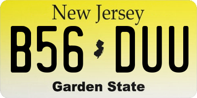 NJ license plate B56DUU