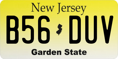 NJ license plate B56DUV