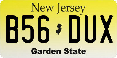NJ license plate B56DUX