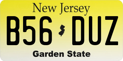 NJ license plate B56DUZ