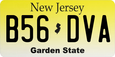 NJ license plate B56DVA