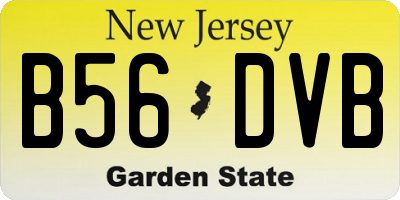 NJ license plate B56DVB