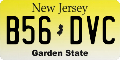 NJ license plate B56DVC