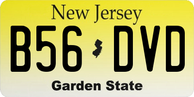 NJ license plate B56DVD