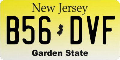 NJ license plate B56DVF