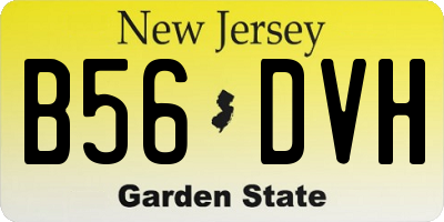 NJ license plate B56DVH