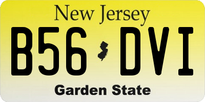 NJ license plate B56DVI